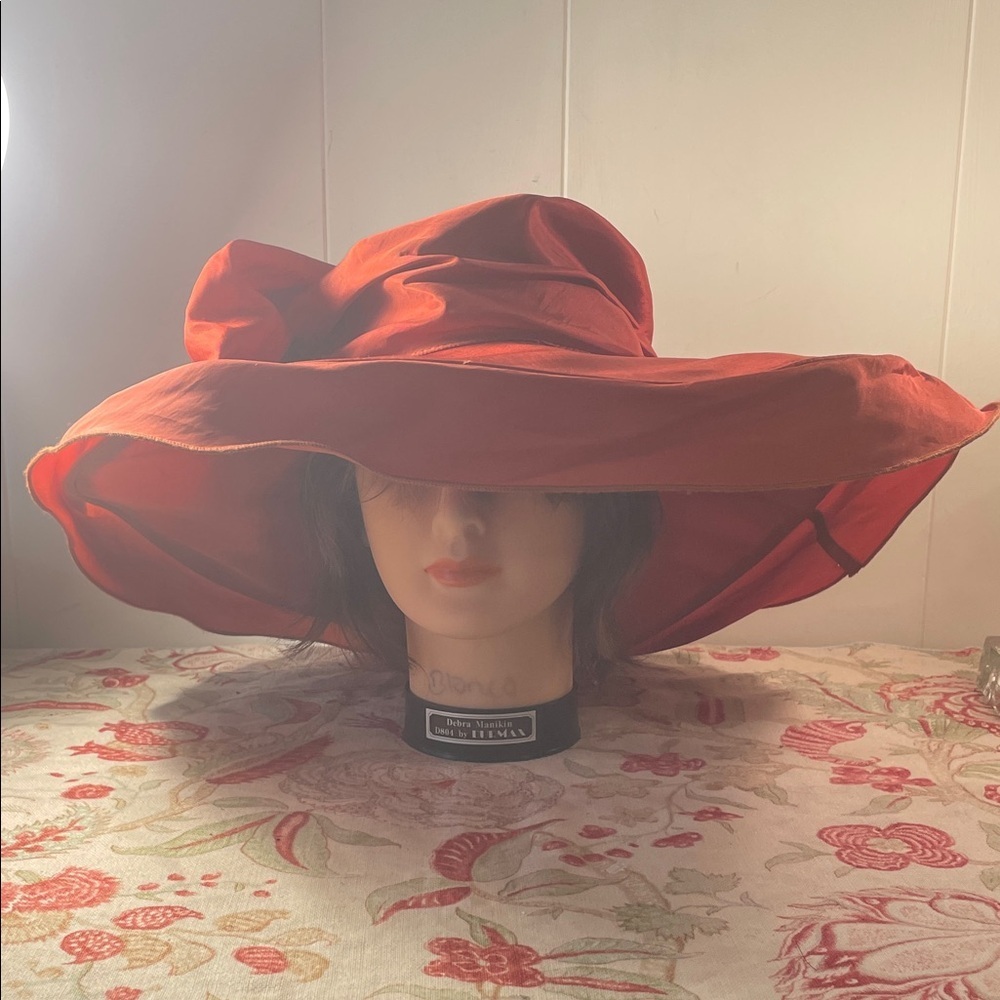 St. Julian Couture NY Wide-Brim Burnt Orange MCM Adjustable "Here I Come!" Hat